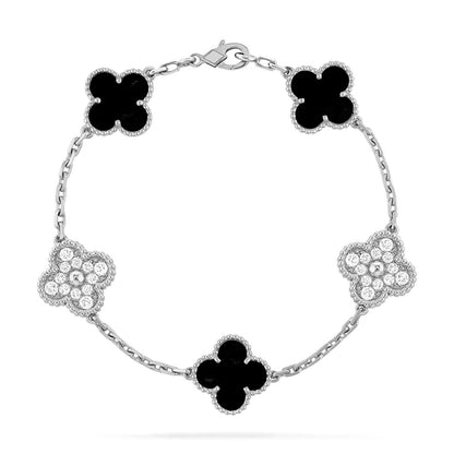[Amore Jewels] CLOVER 5 MOTIF ONYXS BRACELET COLLECTION
