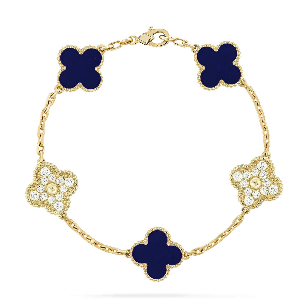 [Amore Jewels]CLOVER 5 MOTIF LAPIS LAZULI BRACELET COLLECTION