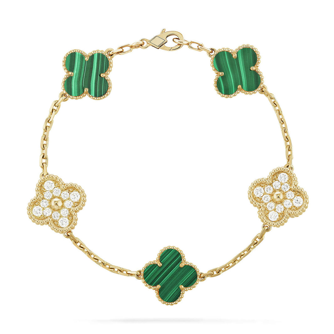 [Amore Jewels] CLOVER 5 MOTIF MALACHITE BRACELET COLLECTION