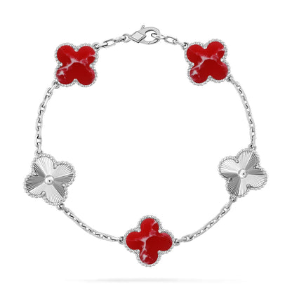 [Amore Jewels]CLOVER 5 MOTIF RED PATTERN BRACELET COLLECTION