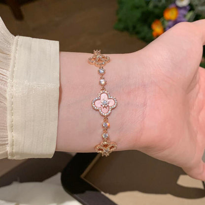 [Amore Jewels]CLOVER 5 MOTIF PINK BLUE RED WHITE BRACELET