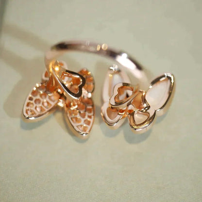 [Amore Jewels]TWIN BUTTERFLY DIAMOND MOP RING