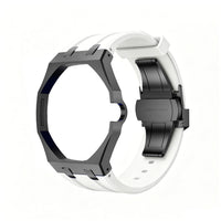 Oak Pop Black Steel  Silicone Strap