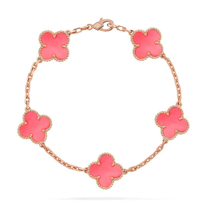 [Amore Jewels] CLOVER 5 MOTIFS  PINK MOP BRACELET COLLECTION