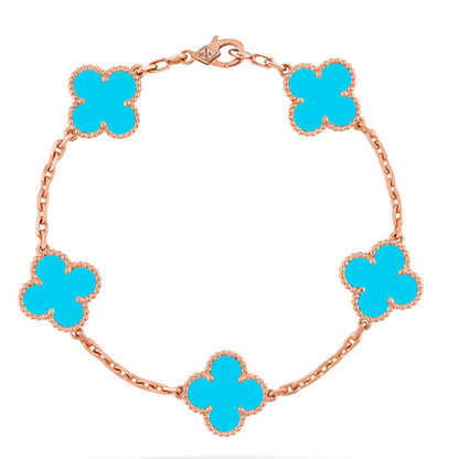 [Amore Jewels] CLOVER 5 MOTIF TURQUOISE BRACELET COLLECTION