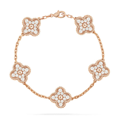 [Amore Jewels] CLOVER 5 MOTIF FULL DIAMOND BRACELET COLLECTION