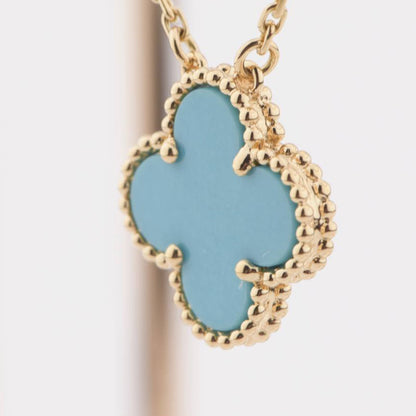 [Amore Jewels]CLOVER 15MM VINTAGE TURQUOISE NECKLACE