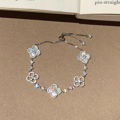 [Amore Jewels]CLOVER 5 MOTIF PINK BLUE RED WHITE BRACELET