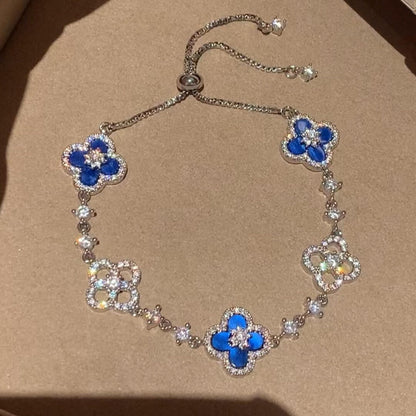 [Amore Jewels]CLOVER 5 MOTIF PINK BLUE RED WHITE BRACELET