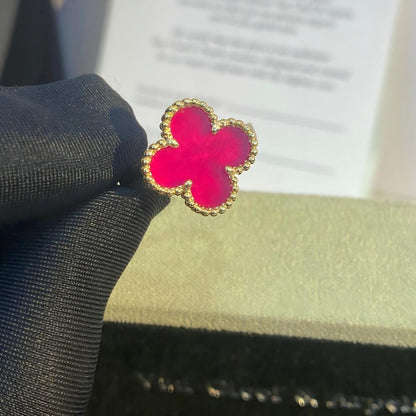 [Amore Jewels]NEW CLOVER PINK ENAMEL RINGS