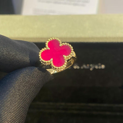 [Amore Jewels]NEW CLOVER PINK ENAMEL RINGS