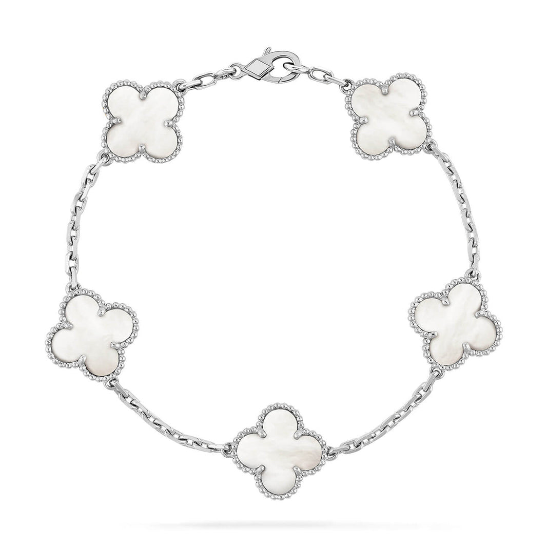 [Amore Jewels]CLOVER WHITE PEARL MOP 5 MOTIF BRACELET COLLECTION