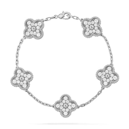 [Amore Jewels] CLOVER 5 MOTIF FULL DIAMOND BRACELET COLLECTION