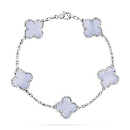 [Amore Jewels] CLOVER 5 MOTIF PURPLE CHALCEDONY BRACELET COLLECTION