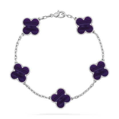 [Amore Jewels]CLOVER 5 MOTIF PURPLE STRIPES BRACELET COLLECTION