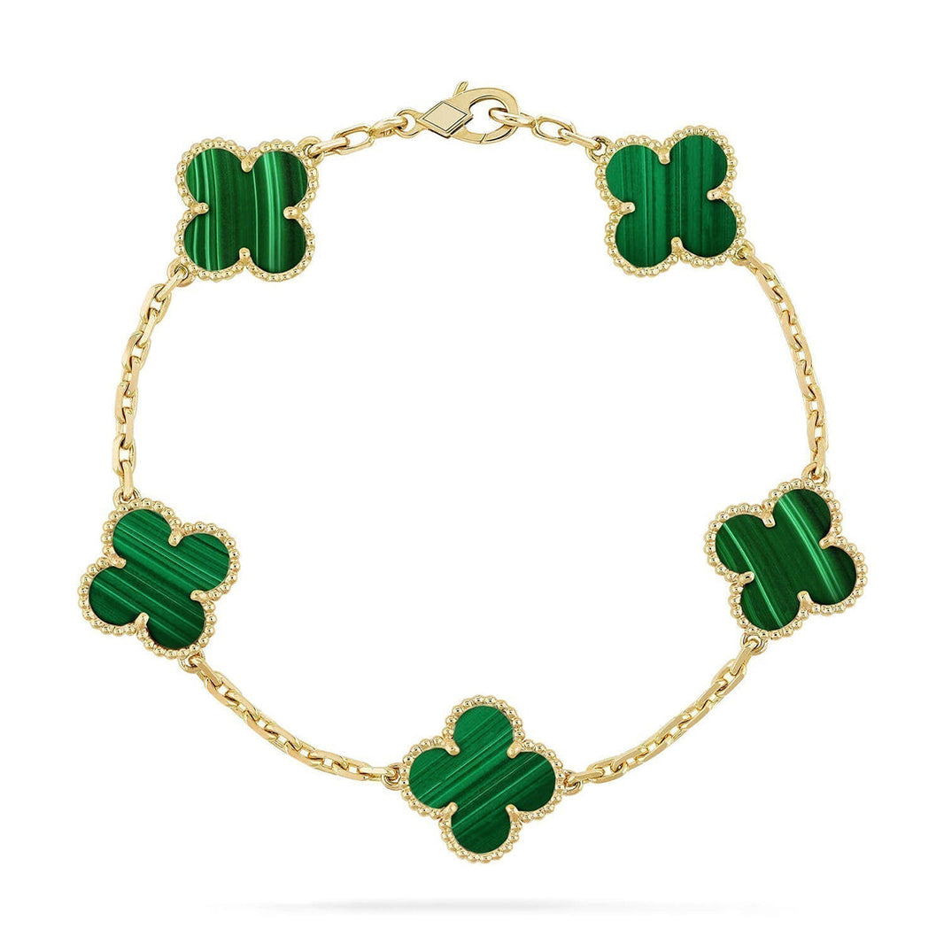[Amore Jewels] CLOVER 5 MOTIF MALACHITE BRACELET COLLECTION