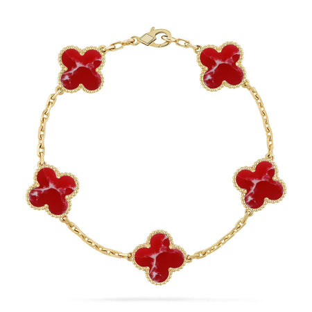 [Amore Jewels]CLOVER 5 MOTIF RED PATTERN BRACELET COLLECTION