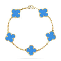 [Amore Jewels] CLOVER 5 MOTIF BLUE AGATE BRACELET COLLECTION