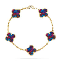 [Amore Jewels]CLOVER 5 MOTIF COLOR GEMSTONES BRACELET COLLECTION
