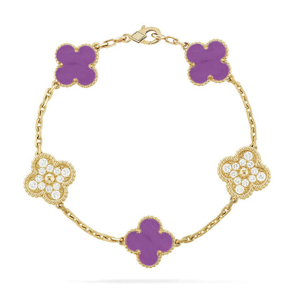 [Amore Jewels] CLOVER 5 MOTIF VIOLET BRACELET COLLECTION