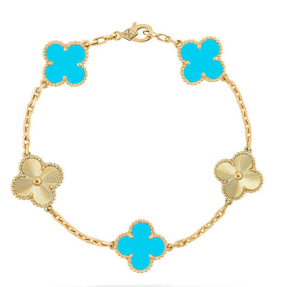 [Amore Jewels] CLOVER 5 MOTIF TURQUOISE BRACELET COLLECTION
