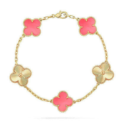 [Amore Jewels] CLOVER 5 MOTIFS  PINK MOP BRACELET COLLECTION