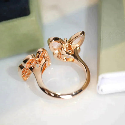 [Amore Jewels]TWIN BUTTERFLY DIAMOND MOP RING