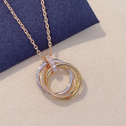 [Amore Jewels]TRINITY NECKLACE GOLD  DIAMONDS