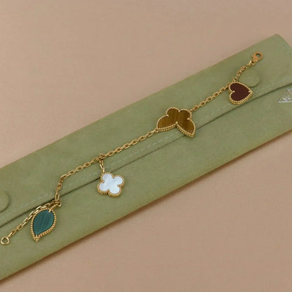 [Amore Jewels]LUCKY SPRING 5 MOTIF GOLD BRACELET