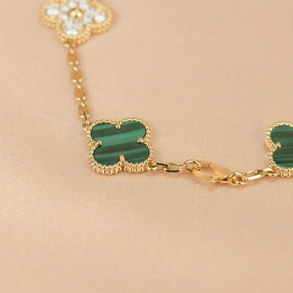[Amore Jewels] CLOVER 5 MOTIF MALACHITE BRACELET COLLECTION