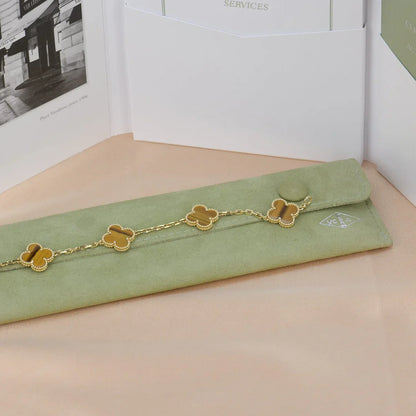 [Amore Jewels] CLOVER 5 MOTIFS TIGER EYE BRACELET COLLECTION