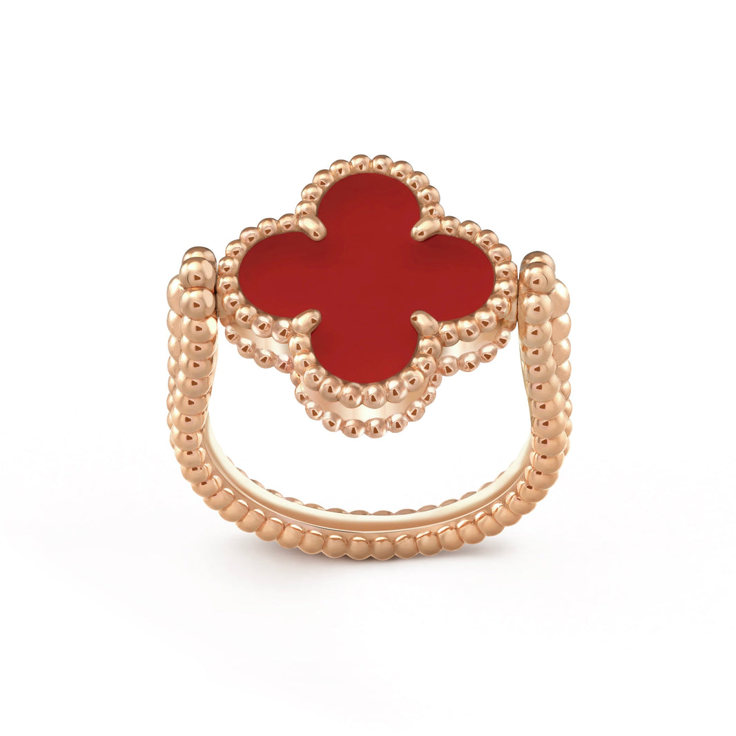 [Amore Jewels]CLOVER RIVERSIBLE PINK GOLD RING