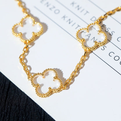 [Amore Jewels]CLOVER 5 MOTIF ROCK CRYSTAL BRACELET