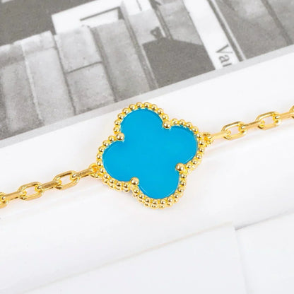 [Amore Jewels] CLOVER 5 MOTIF TURQUOISE BRACELET COLLECTION