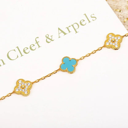 [Amore Jewels] CLOVER 5 MOTIF TURQUOISE BRACELET COLLECTION