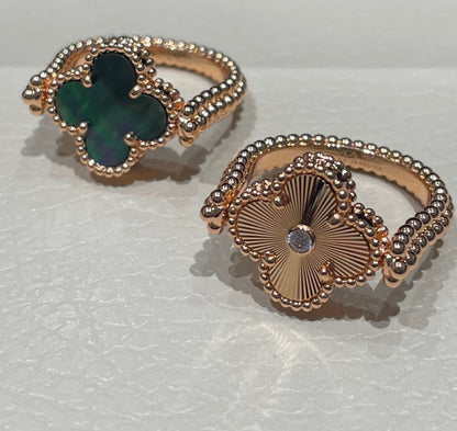 [Amore Jewels]CLOVER RIVERSIBLE GRAY AGATE RING