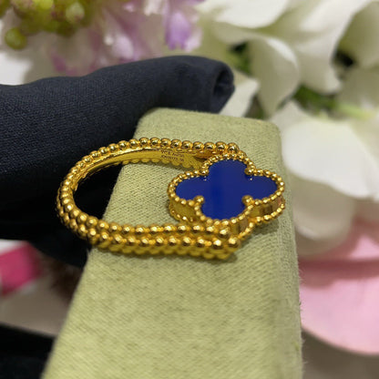 [Amore Jewels]CLOVER RIVERSIBLE BLUE AGATE RING