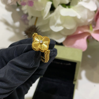 [Amore Jewels]CLOVER RIVERSIBLE BLUE AGATE RING