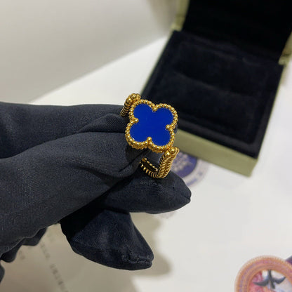 [Amore Jewels]CLOVER RIVERSIBLE BLUE AGATE RING