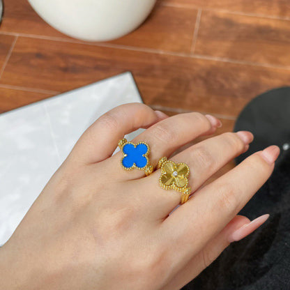 [Amore Jewels]CLOVER RIVERSIBLE BLUE AGATE RING