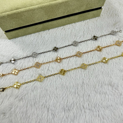 [Amore Jewels]CLOVER 6 MOTIF DIAMOND LASER BRACELET