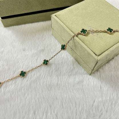 [Amore Jewels]CLOVER 6 MOTIF MALACHITE BRACELET