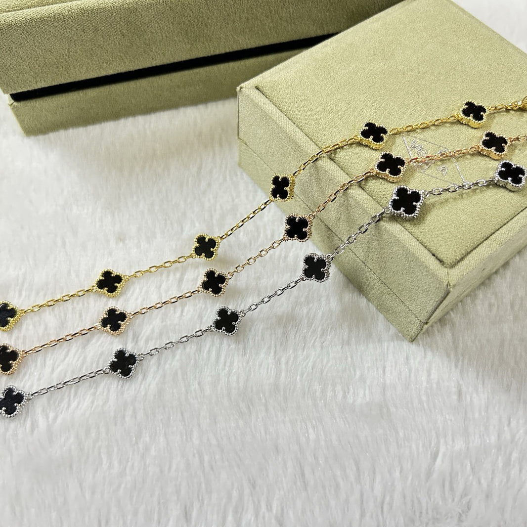 [Amore Jewels]CLOVER 6 MOTIF  ONYXS BRACELET