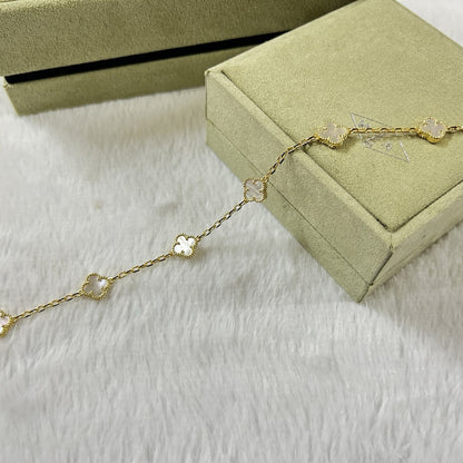 [Amore Jewels]CLOVER 6 MOTIF WHITE MOP BRACELET