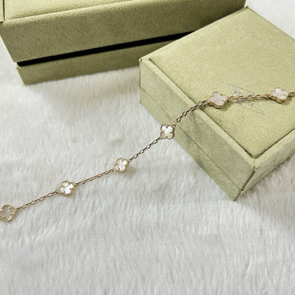 [Amore Jewels]CLOVER 6 MOTIF WHITE MOP BRACELET