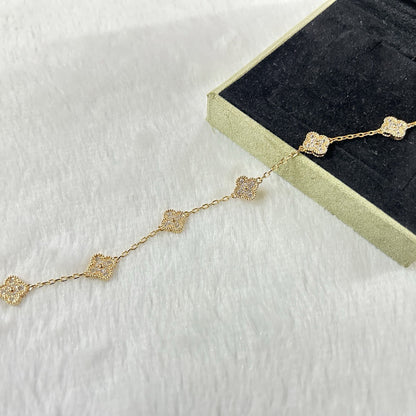 [Amore Jewels]CLOVER 6 MOTIF DIAMOND BRACELET