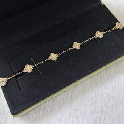 [Amore Jewels]CLOVER 6 MOTIF DIAMOND BRACELET