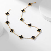 [Amore Jewels]CLOVER 10 MOTIFS ONYX NECKLACE
