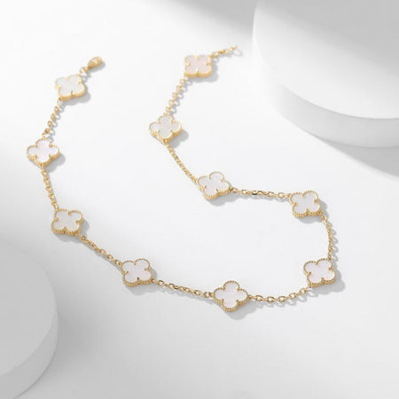 [Amore Jewels]CLOVER 10 MOTIFS WHITE MOTHER OF PEARL NECKLACE