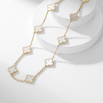 [Amore Jewels]CLOVER 10 MOTIFS WHITE MOTHER OF PEARL NECKLACE